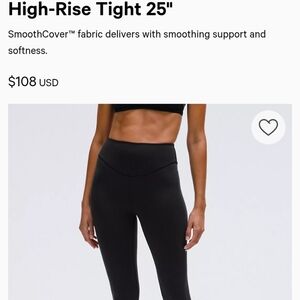 Nwt Lululemon Wunder Under Smooth Cover Tight 25 " Size 6